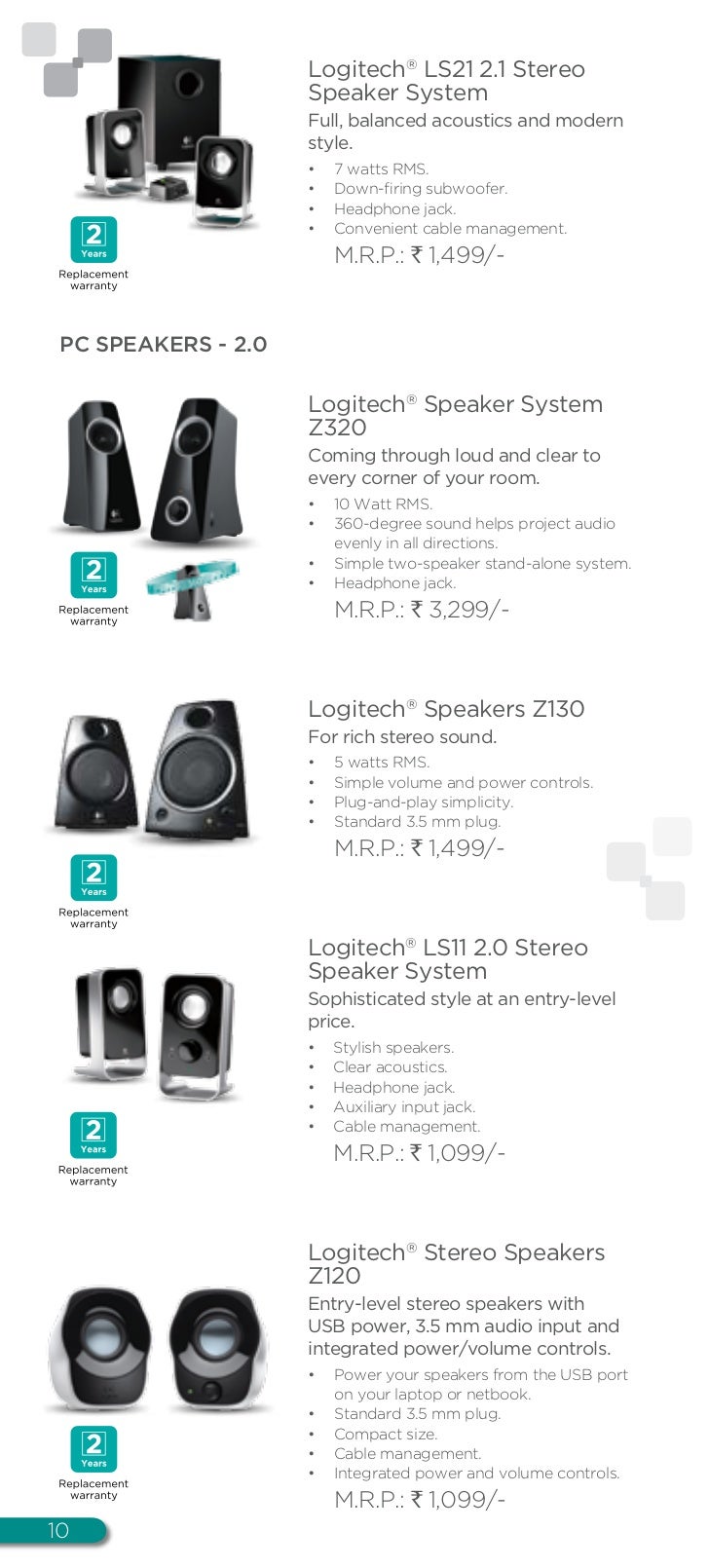 logitech stereo speakers z110