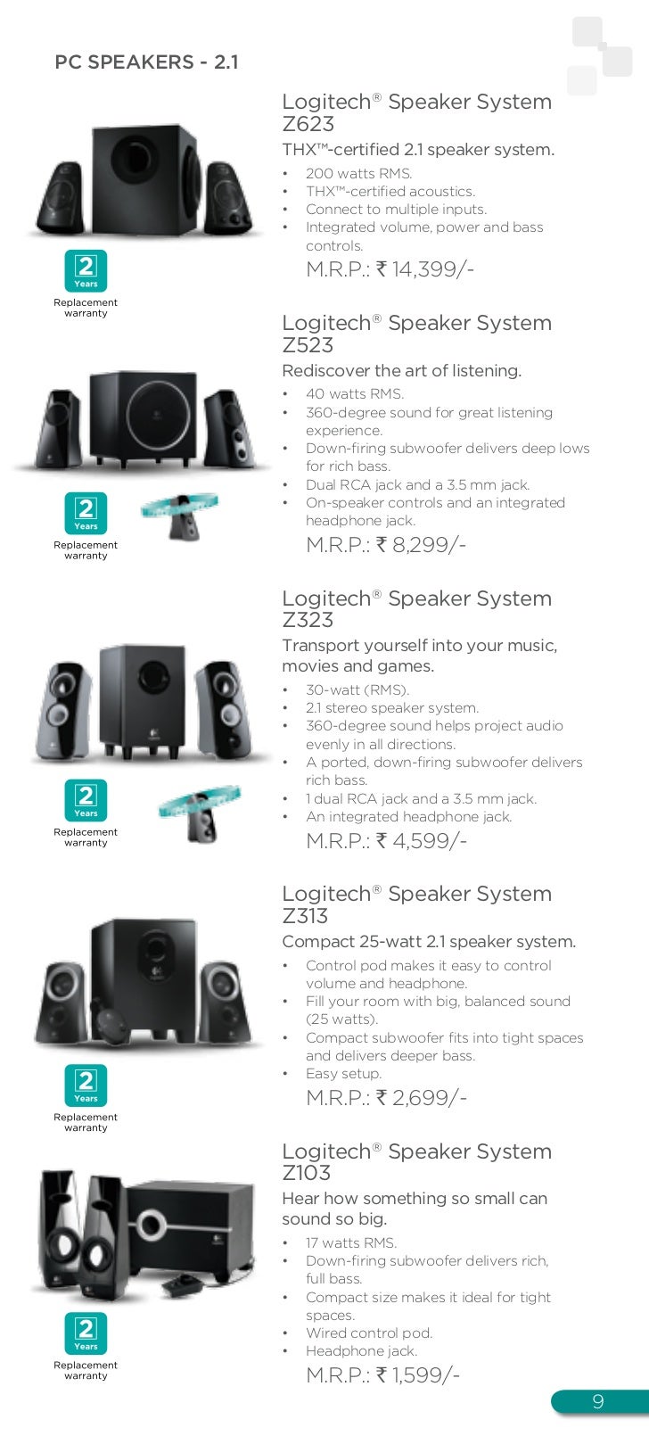 logitech speaker system z103