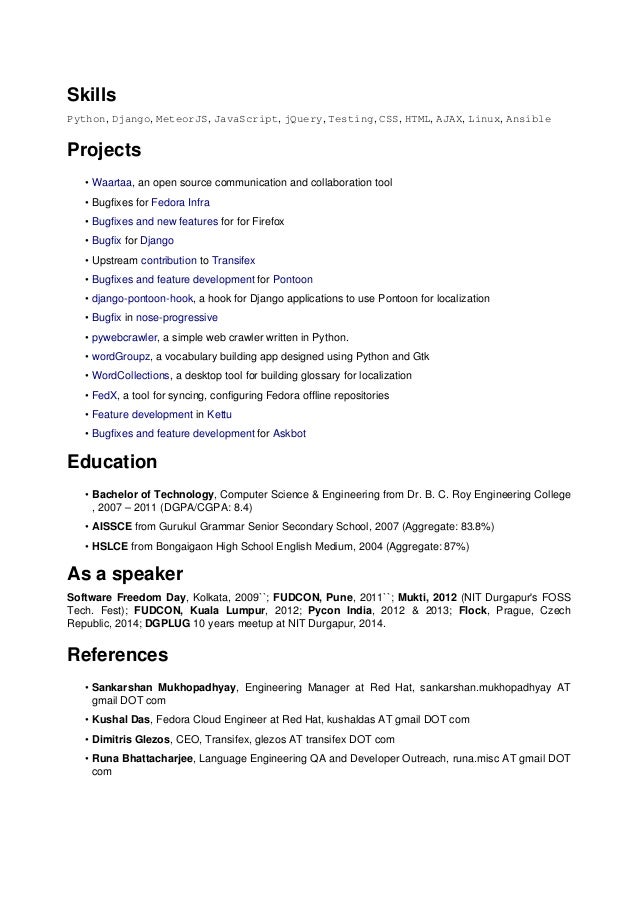 Django developer resume