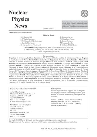 Nuclear Physics News Editorial 2003_