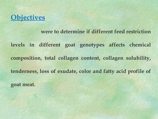 Goat Restriction Meat quality and fatty acid profile of Brazilian goats subjected to ...