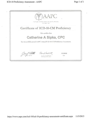 AAPC ICD-10 Proficiency 2015