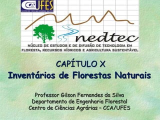 CAPÍTULO X
Inventários de Florestas Naturais
Professor Gilson Fernandes da Silva
Departamento de Engenharia Florestal
Centro de Ciências Agrárias – CCA/UFES
 