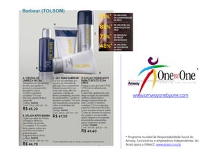 Barbear (TOLSOM)




                                                                    *




                        www.amwayonebyone.com
                        www amwayonebyone com




                   * Programa mundial de Responsabilidade Social da
                   Amway, funcionários e empresários Independentes. No
                   Brasil apoia o GRAACC www.graacc.org.br
 