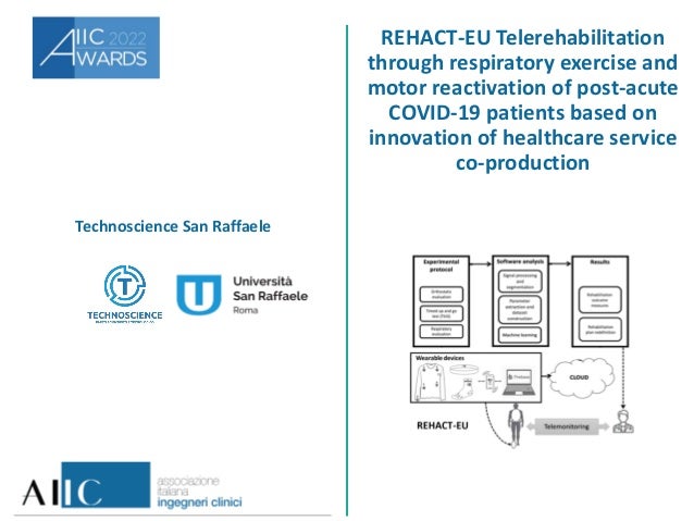 Technoscience San Raffaele
REHACT-EU Telerehabilitation
through respiratory exercise and
motor reactivation of post-acute
COVID-19 patients based on
innovation of healthcare service
co-production
 
