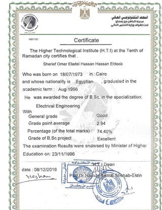 my english type certificate