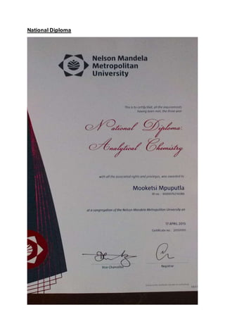National Diploma
 