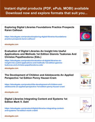 Development of Digital Libraries An American Perspective Marcum | PDF