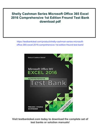Shelly Cashman Series Microsoft Office 365 Excel 2016 Comprehensive 1st ...