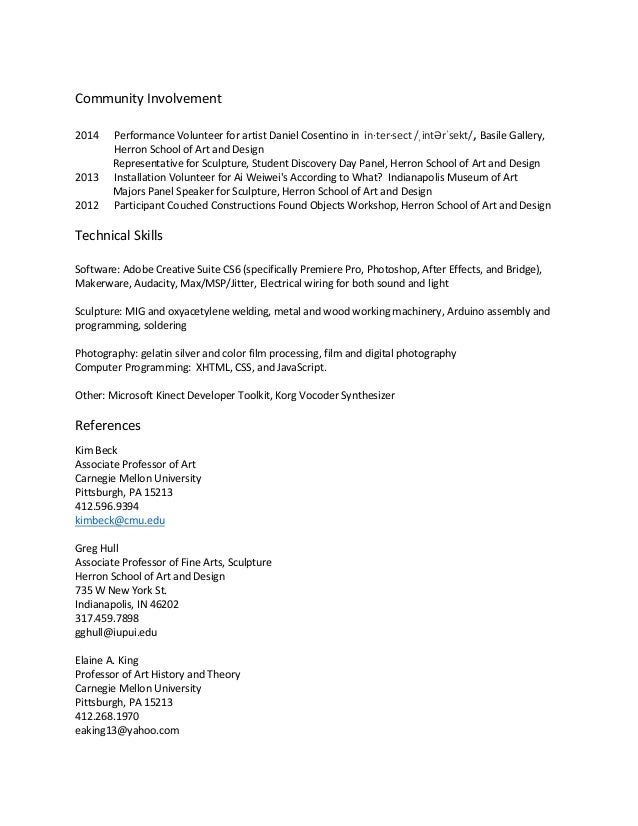 jamie dickerson artist resume 2015