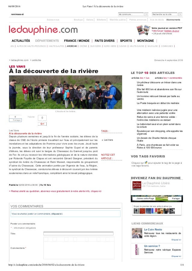 A La Decouverte De La Riviere Du Chassezac