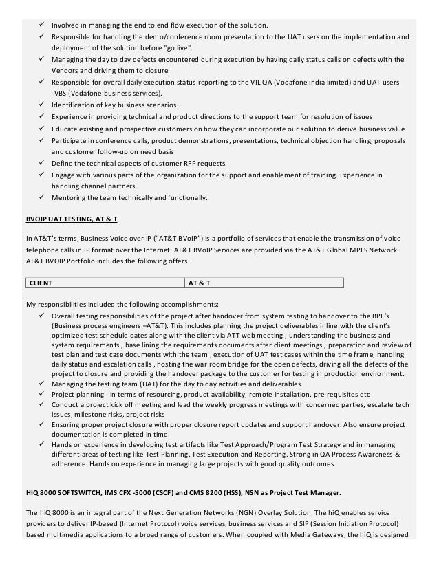 uat testing resume