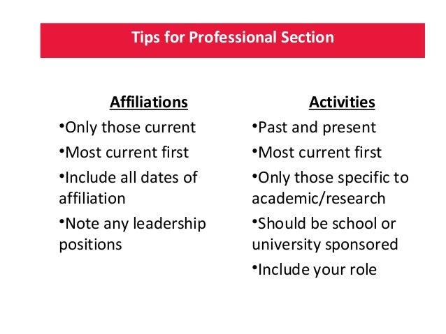 what are affiliations on a resumes