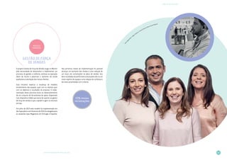 43
PRÉMIOS DE INOVAÇÃO
LIVRO DE INOVAÇÃO NO RETALHO 2014
RitaFigu
eirinha, Tiago Campos, Cristina Oliveira, Maria Carmo Mateus
MENÇÃO
HONROSA
Gestão de Força
de Vendas
O projeto Gestão de Força de Vendas surgiu na Worten
pela necessidade de desenvolver e implementar um
processo de gestão e melhoria contínua na operação
diária de forma a potenciar o aumento de venda
qualitativa e satisfação dos nossos clientes.
Esta iniciativa implicou a mudança de modelos
envolvimento das equipas, quer com os clientes quer
com os objetivos e resultados da empresa. A imple­
mentação deste processo levou ao desenvolvimento
de um conjunto de ferramentas de apoio, disponíveis
num dispositivo tablet que serve de suporte ao gestor
de força de vendas e que o ajudam a gerir os recursos
em loja.
Em julho de 2013 este modelo foi implementado em
dez lojas piloto e em fevereiro de 2014 foi alargado para
as restantes lojas Megastore em Portugal e Espanha.
Nos primeiros meses de implementação foi possível
alcançar um aumento das vendas e uma redução de
um terço nas reclamações na placa de vendas. Aos
bons resultados de performance alcançados alia-se um
maior espírito de equipa e uma relação de confiança e
de maior proximidade com o cliente.
33% menos
reclamações
 