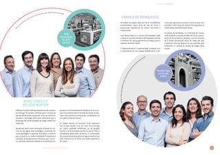 LIVRO DE INOVAÇÃO NO RETALHO 2014
INOVAÇÕES · PRODUTOS
65
JoanaBarros,PauloCampos,AgostinhoCarvalho,CarlosSilva,SóniaXavier,TeresaA
brunhosa,Francisco Morais
No âmbito do projeto Hiper do Futuro remodelámos
profundamente várias áreas de loja, de forma a
proporcionar experiências de compra marcantes e
inesquecíveis.
Uma destas áreas foi a secção de brinquedos, onde
criámos um conceito de fábrica de brinquedos colorida
e interativa. Às crianças garantimos um espaço único e
atraente, divertido e lúdico.
O desenvolvimento e implementação contaram com
o envolvimento de uma equipa multidisciplinar e de­
correu sem que fosse necessário o fecho da área, sem
perturbar o bem-estar dos clientes nem prejudicar as
vendas desta importante parte da loja.
As vendas de brinquedos no Continente de Cascais,
onde testámos o conceito de Hiper do Futuro, aumen­
taram de forma relativa e absoluta. Com um aumento
de 5 pontos percentuais acima da média das lojas
Continente, esta loja destacou-se das restantes lojas
Continente no ranking de vendas de artigos desta
secção.
Fábrica de Brinquedos
Mári
o
Costa, Nuno Dores, Catarina Simões, Rita Silva, Joana Leitão, Hugo Almeida, Ricardo Viegas
AWortenéomaiorretalhistadeeletrónicadeconsumo
em Portugal. No entanto, sentimos que o conceito de
loja não demonstrava claramente o foco da marca em
inovação e tecnologia. Além disso, verificámos que a
localização das várias tipologias de artigos poderia ser
melhorada.
Apostámos assim numa renovação profunda do con-
ceito da loja, agora mais tecnológica, sustentada em
novas abordagens à exposição de produto e conforto
para o cliente e com melhor visibilidade. Procedemos à
instalação de equipamentos interativos para comuni-
car conteúdos adicionais e alterámos os ambientes em
parcerias com fornecedores de referência. O novo con-
ceito foi fundamentado em estudos de cliente, de mer-
cado e best practices internacionais, e materializou-se
num piloto na loja de Cascais.
As vendas tiveram um aumento muito expressivo
face às lojas vizinhas. Com um custo de construção
por metro quadrado semelhante ao da geração
anterior, e uma otimização da área da loja em 30%, a
rentabilidade ainda assim aumentou. A comunicação
das características dos produtos é agora bastante mais
clara e oferecemos ao cliente uma melhor experiência
de compra.
Novo Conceito
de loja Worten
30%
otimização
da área
da loja
Vendas 5pp
acima da
média
 