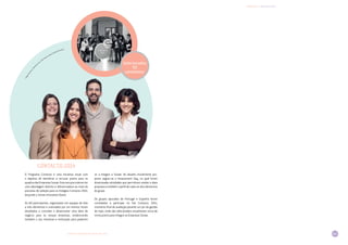 LIVRO DE INOVAÇÃO NO RETALHO 2014 101
INOVAÇÕES · ORGANIZAÇÃO
FilipaFerreira,Catari
na
Cruz, João Guerra, Ana Cristina Fonseca
O Programa Contacto é uma iniciativa anual com
o objetivo de identificar e recrutar jovens para os
quadros das Empresas Sonae. Este ano procurámos ter
uma abordagem distinta e diferenciadora ao nível do
processo de seleção para os Estágios Contacto 2014,
lançando o Sonae Innovation Quest.
Os 60 participantes, organizados em equipas de dois
a três elementos e orientados por um mentor, foram
desafiados a conceber e desenvolver uma ideia de
negócio para as nossas empresas, evidenciando
também o seu interesse e motivação para poderem
vir a integrar a Sonae. Ao desafio inicialmente pro­
posto seguiu-se o Assessment Day, no qual foram
dinamizadas atividades que permitiram avaliar a ideia
proposta e também o perfil de cada um dos elementos
do grupo.
Os grupos apurados de Portugal e Espanha foram
convidados a participar no Dia Contacto 2014,
momento final de avaliação perante um júri da gestão
de topo, onde são selecionados anualmente cerca de
trinta jovens para integrar as Empresas Sonae.
Contacto 2014
Selecionados
30
candidatos
 