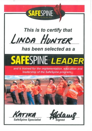 HUNTER, Linda - Safe Spine Leader