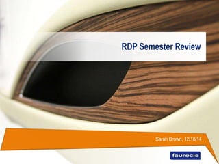 RDP Semester Review
Sarah Brown, 12/18/14
 