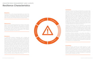 44 ENHANCING URBAN RESILIENCE ENHANCING URBAN RESILIENCE 45
Coordination
The institutional set-up for disaster risk management and climate change
adaptation is complex, with overlapping roles and responsibilities. There
are two entities with a mandate to coordinate and mainstream flooding
issues—the Climate Change Coordination Office (CCCO) and the Steering
Committee for Flood and Storm Control (SCFSC)—and there are three
departments involved in the design, operation, and maintenance of the
drainage and flood control systems. Specifically, the DOT manages the
piped drainage system and part of the open canal system in the city.
DARD (under which the SCFSC is located) manages open canals with
an agricultural drainage purpose as well as the flood control system,
including dikes and tidal gates. DONRE is responsible for water resource
management. And, DOC is responsible for issuing building codes for
drainage systems without managing and operating them. There is a need
to consider these structures as part of one flood management with one
consolidated operations and maintenance procedure.
Legislation and planning for flood risk management is also somewhat
uncoordinated. For example, Can Tho has an action plan for the
implementation of the national DRM strategy as well as a climate change
adaptation (CCA) plan. Portions of the latter, especially in regard to climate
change adaptation, overlap in an inconsistent way with the existing DRM
action plan. Similarly, the DOC provides standards for designing the
drainage system without coordinating with DARD standards for designing
the flood control system (SCE, 2013).
Coordination among the provinces of the Mekong Delta Region is
also extremely important. Encroachment taking place in the upstream
provinces has caused the flooding problem in Can Tho to become more
severe (interview with ISET). Moreover, while coordination during planning
is needed, the execution of the plan in a coordinated manner is equally
important. The central government should play a key role in providing
clear guidance and incentives to ensure that all ministerial and provincial
development plans in the Mekong Delta are developed and implemented
in a collaborative and coordinated manner.
Resilience Characteristics
DISASTER RISK MANAGEMENT AND CLIMATE
Inclusiveness
Decisions concerning investments and budget allocations for major
infrastructure development are taken at the national level, thereby
potentially excluding local agencies from influencing the priorities for
disaster risk financing. Stakeholders, including communities and partners,
were not fully consulted on most of the city investments for flood
control and drainage systems since the investment plans are developed
sectorally. Locally, there are no financial mechanisms for sharing risks
such as insurance companies (SCE, 2013).
Redundancy
A climate-shocks emergency preparedness plan is available and
updated annually. This city plan is consolidated from the departments,
districts and major state companies emergency plans. Flood prevention
measures are limited to elevated roads and pavements that act as local
dikes, small soil levees along drainage and irrigation systems, and a few
retaining walls and concrete quays in the central districts. Current flood
protection systems have little spare capacity to deal with changing or
worst-case scenario floods. The existing dike system has limited capacity
in preventing inundation of the urban core and is currently focusing on
dike rings to support winter rice crops (SCE, 2013). The current road
embankments are not sufficient to prevent inundation of the urban core.
As part of a large urban upgrading project in the city center, several
clogged canals have been cleaned and reopened for drainage purposes
(World Bank, 2009). Most of them have been designed in a low-level,
flood mitigation standards. Additional flood prevention measures, such
as tidal sluice gates, are lacking (SCE, 2013). Green structure solutions
such as temporary urban storage areas, pervious pavements, and
infiltration trenches could be an opportunity for the city.
Reflectiveness
Physical and financial damage assessments are carried out after disaster
events to inform decision-making (SCE, 2013). However, the expected
financial losses from flood events are not systematically accounted for
and are, therefore, largely underestimated. This has led to insufficient
knowledge about costs of past events, lack of direct budget allocation
for risk reduction activities, and no understanding of the contingent
budget liability associated with disaster loss.
Robustness
The flood events in 2011 and 2012 demonstrated that existing flood
infrastructure, including the retaining walls and concrete quays in the
urban districts, are inadequate to deal with the seasonal flood challenge
in Can Tho. In terms of emergency preparedness, there is an early warning
system providing timely information through local media channels.
 