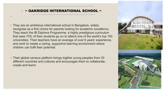 top 5 schools in Bangalore 