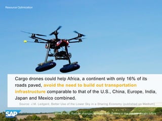 Cargo drones could help Africa, a continent with only 16% of its
roads paved, avoid the need to build out transportation
i...