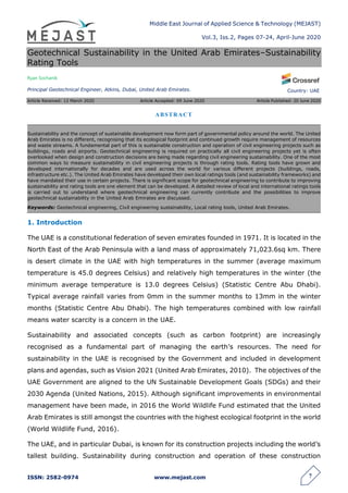 Geotechnical Sustainability in the United Arab Emirates–Sustainability ...