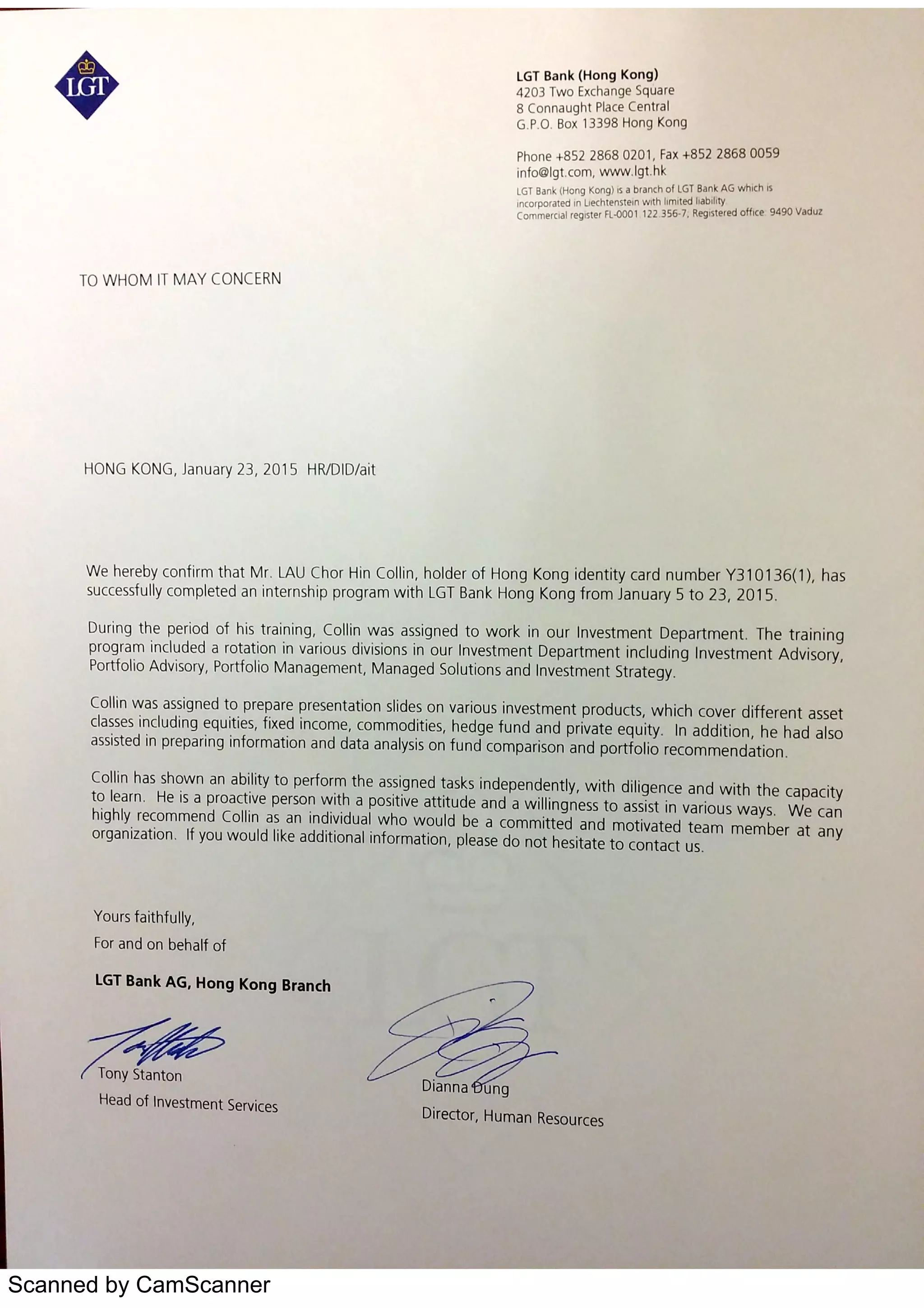LGT Reference Letter | PDF