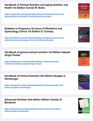 Handbook of Nutrition and Pregnancy 1st Edition Lorrene D. Ritchie | PDF