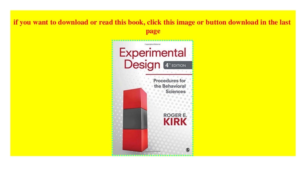 Experimental Design Procedures For The Behavioral Sciences Textbook 