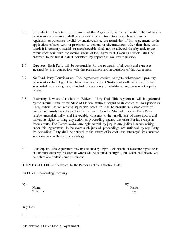 Stand Still Agreement Choice Image Agreement Letter Format Delegated Credentialing Agreement Template