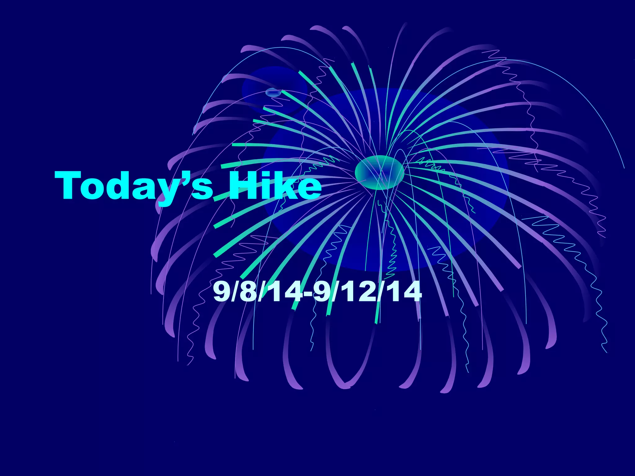 Today’s Hike 
9/8/14-9/12/14 
 