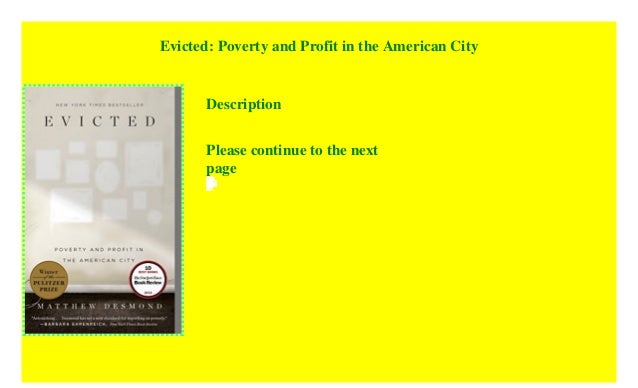 evicted poverty and profit in the american city