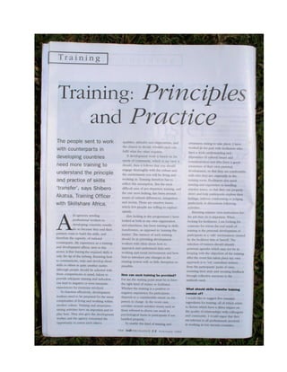 training principles and practise for development workers