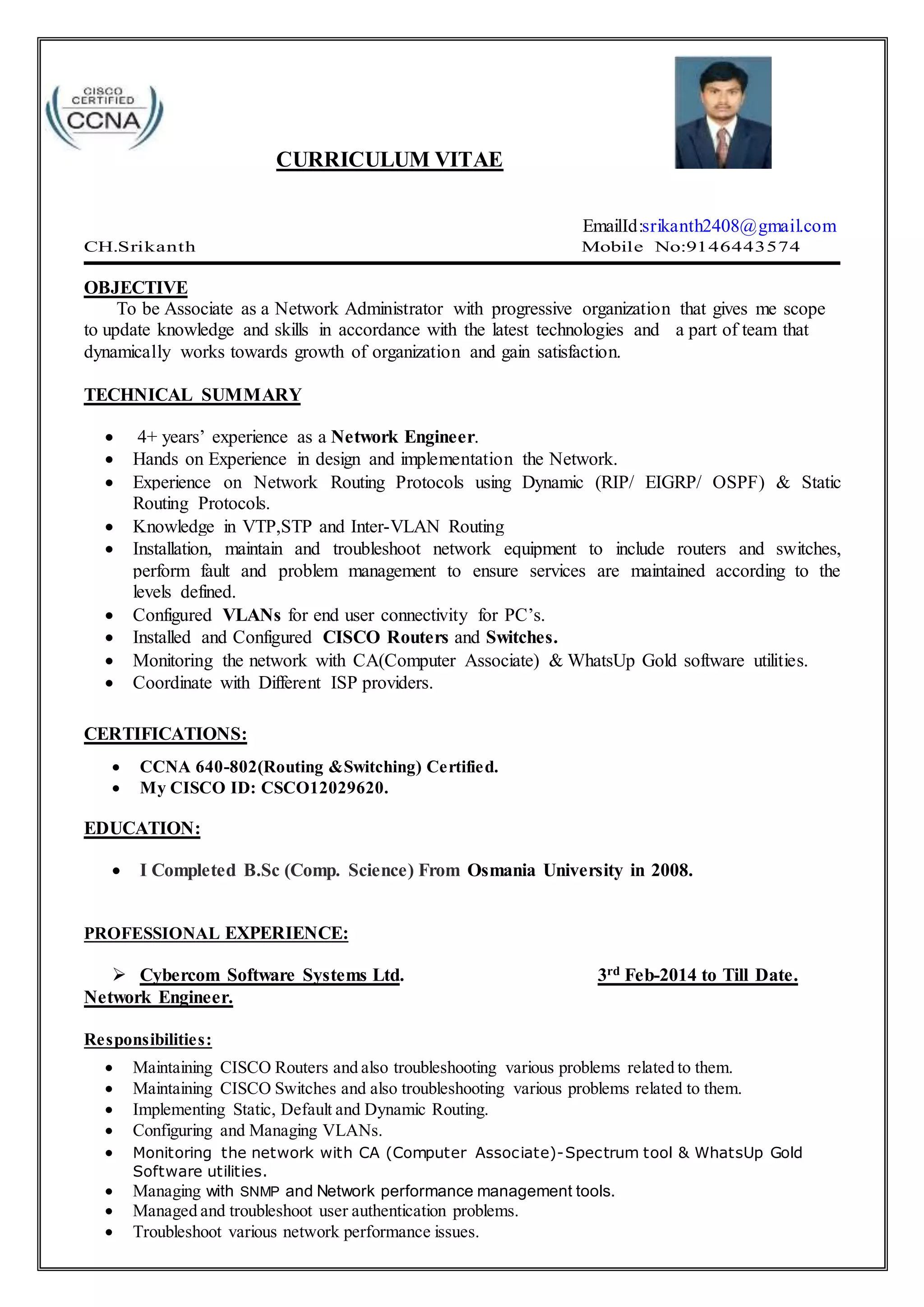 Srikanth CV | PDF