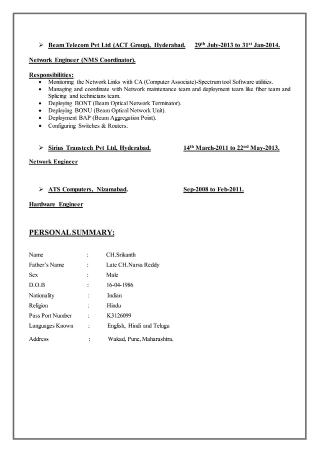 Srikanth CV | PDF