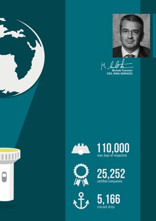 25,252certified companies
5,166classed ships
110,000man days of inspection
Michele Francioni
CEO, RINA SERVICES
 
