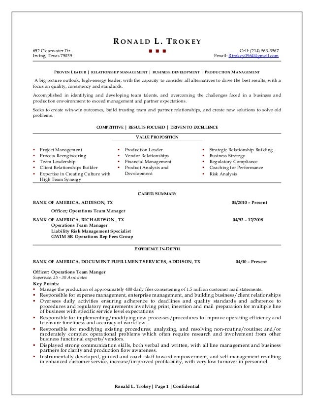 Copy Of Ronald Trokey2015 Resume Copy Of Ronald Trokey2015 Resume
