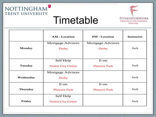 Timetable
 