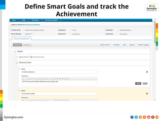 Synergita.com
Define Smart Goals and track the
Achievement
 