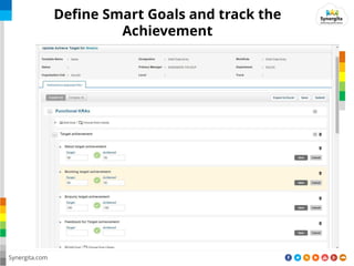 Synergita.com
Define Smart Goals and track the
Achievement
 