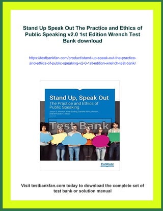 Stand Up Speak Out The Practice and Ethics of Public Speaking v2.0 1st ...