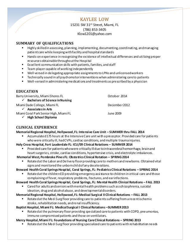 summary of qualifications for nursing resume