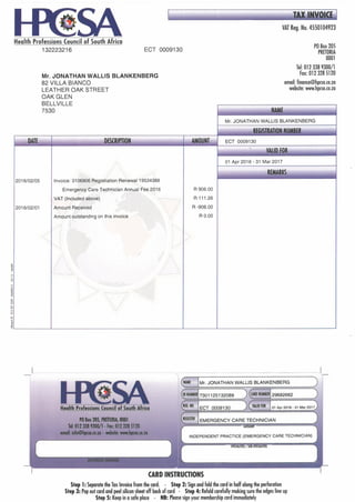 HPCSA Card 2016.17