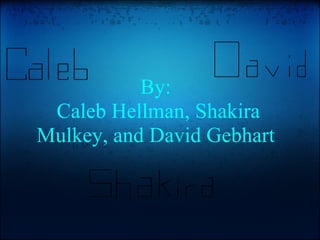 By:  Caleb Hellman, Shakira Mulkey, and David Gebhart  