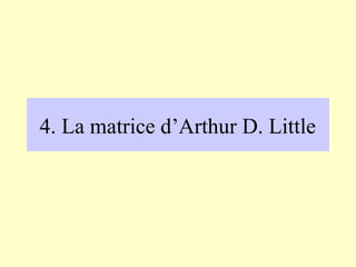 4. La matrice d’Arthur D. Little
 