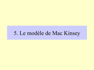 5. Le modèle de Mac Kinsey
 