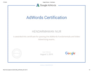 Video Advertising Certification