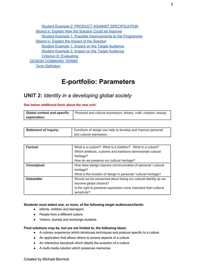 MYP Design Cycle Resource