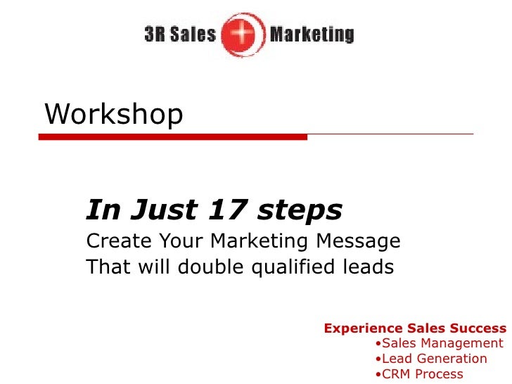 Create Your Marketing Message In 17 Steps
