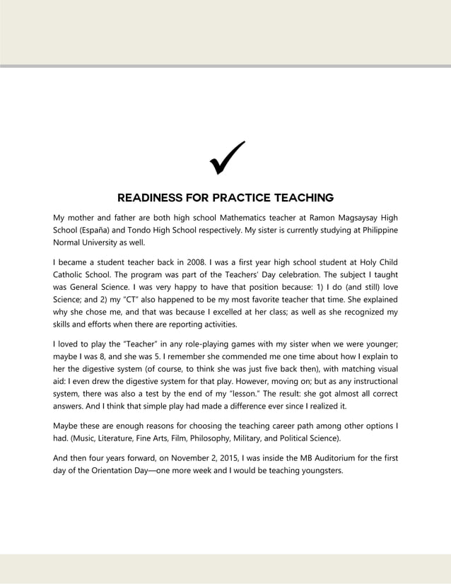 Portfolio in Practice Teaching | PDF